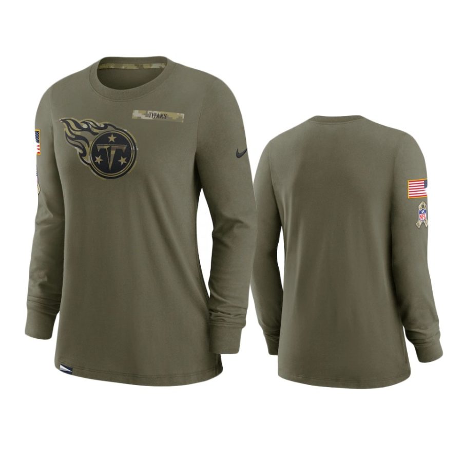 women titans olive 2021 salute to service performance long sleeve t shirt