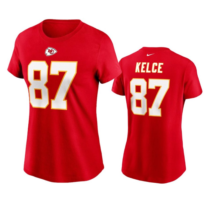 women travis kelce chiefs red t shirt