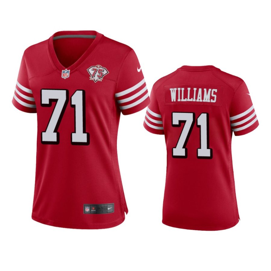 women trent williams 49ers 75th anniversary scarlet jersey