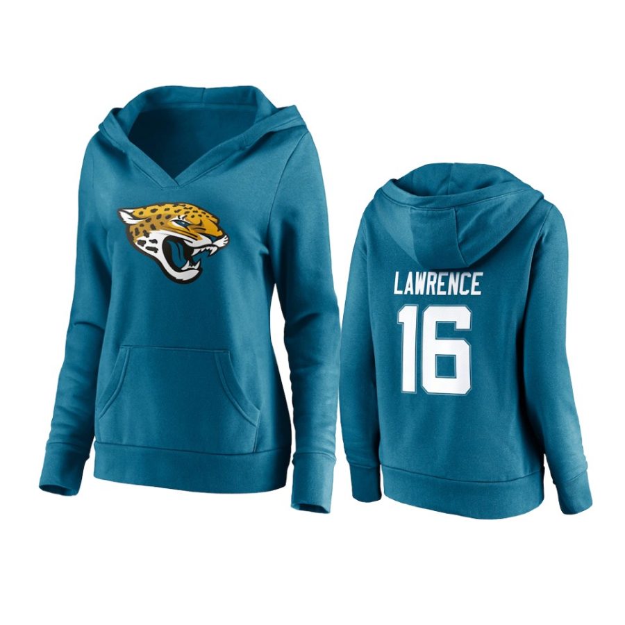 women trevor lawrence jaguars teal team logo pullover hoodie