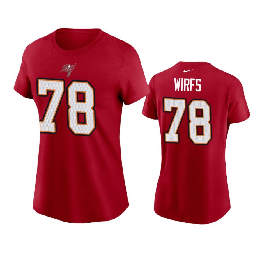 women tristan wirfs buccaneers red t shirt