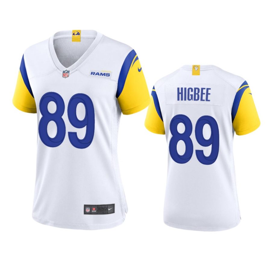 women tyler higbee rams alternate game white jersey