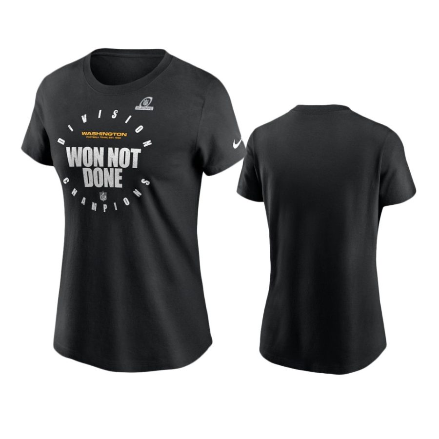 women washington football team black 2020 nfc east division champions t shirt