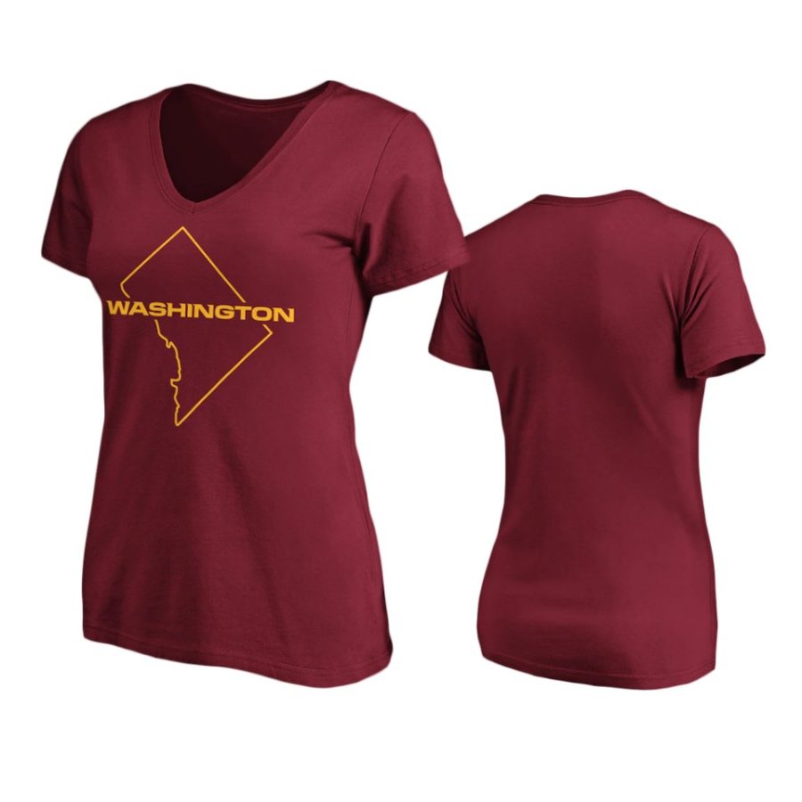 women washington football team burgundy iconic script district t shirt