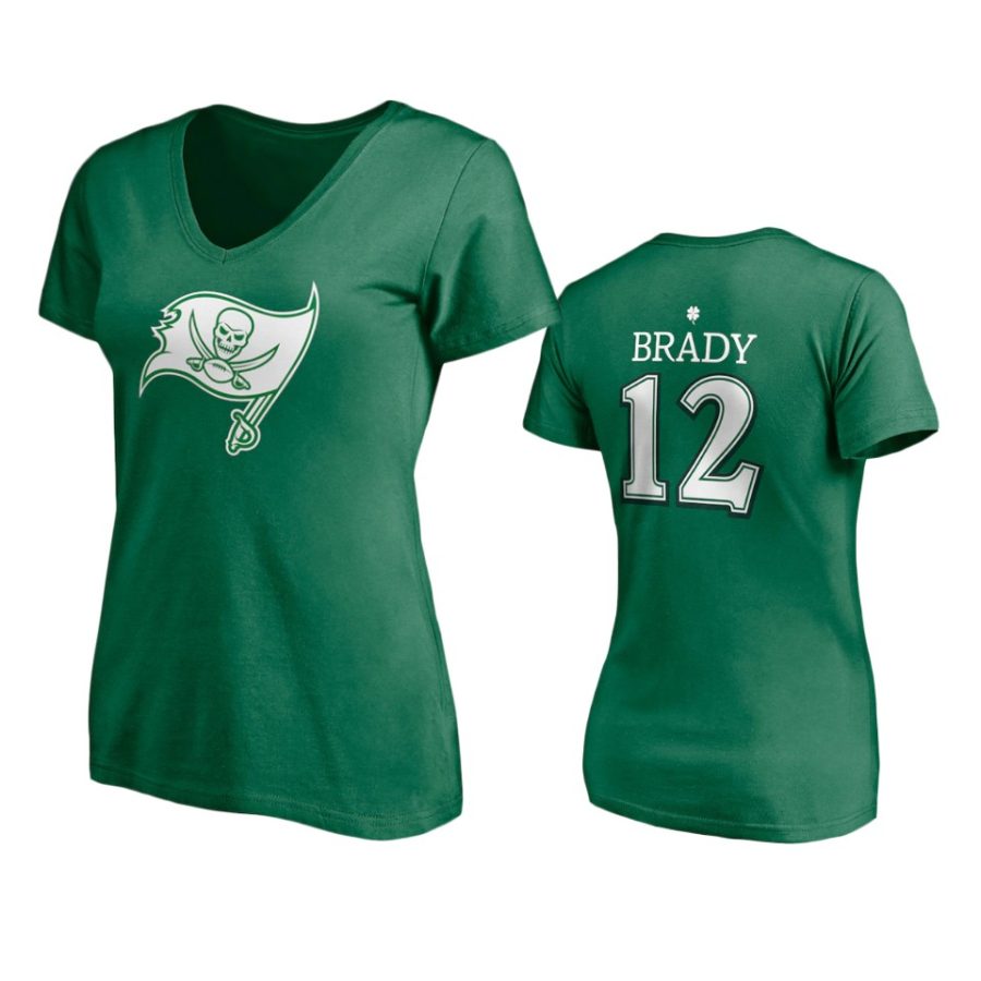 women womens buccaneers tom brady kelly green st. patricks day player icon t shirt