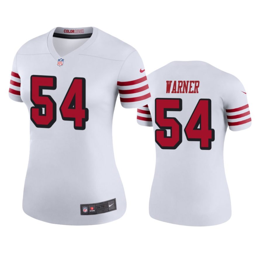 womens 49ers fred warner white color rush legend jersey