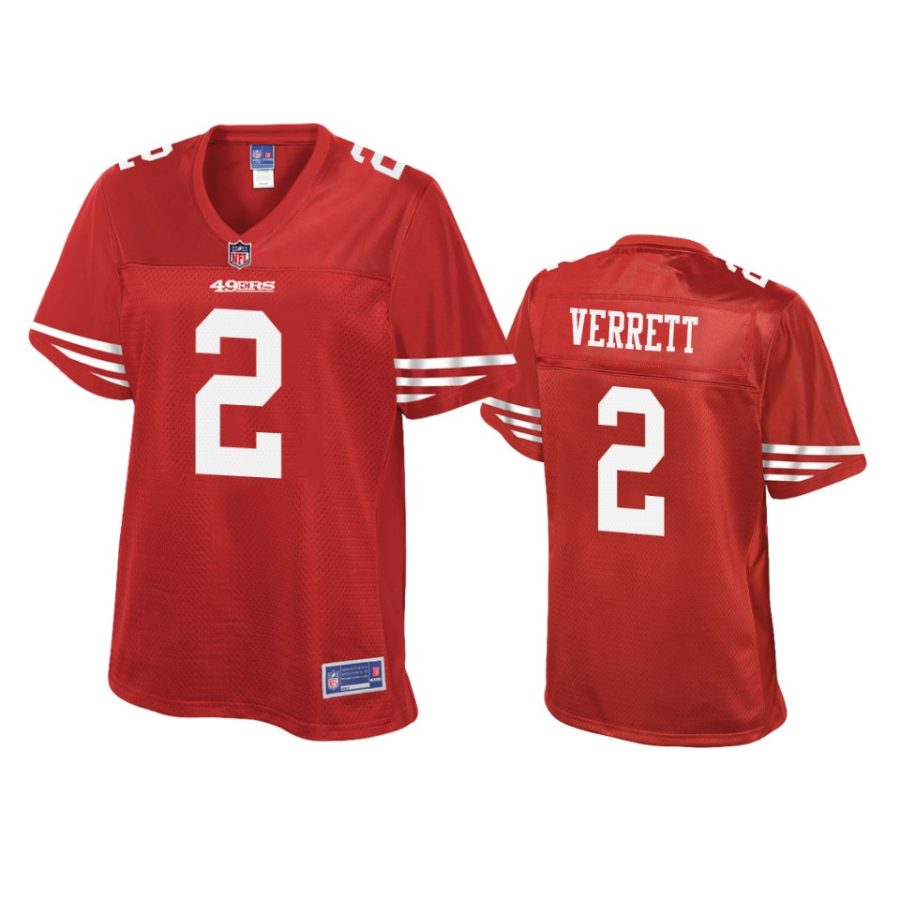 womens 49ers jason verrett scarlet pro line jersey