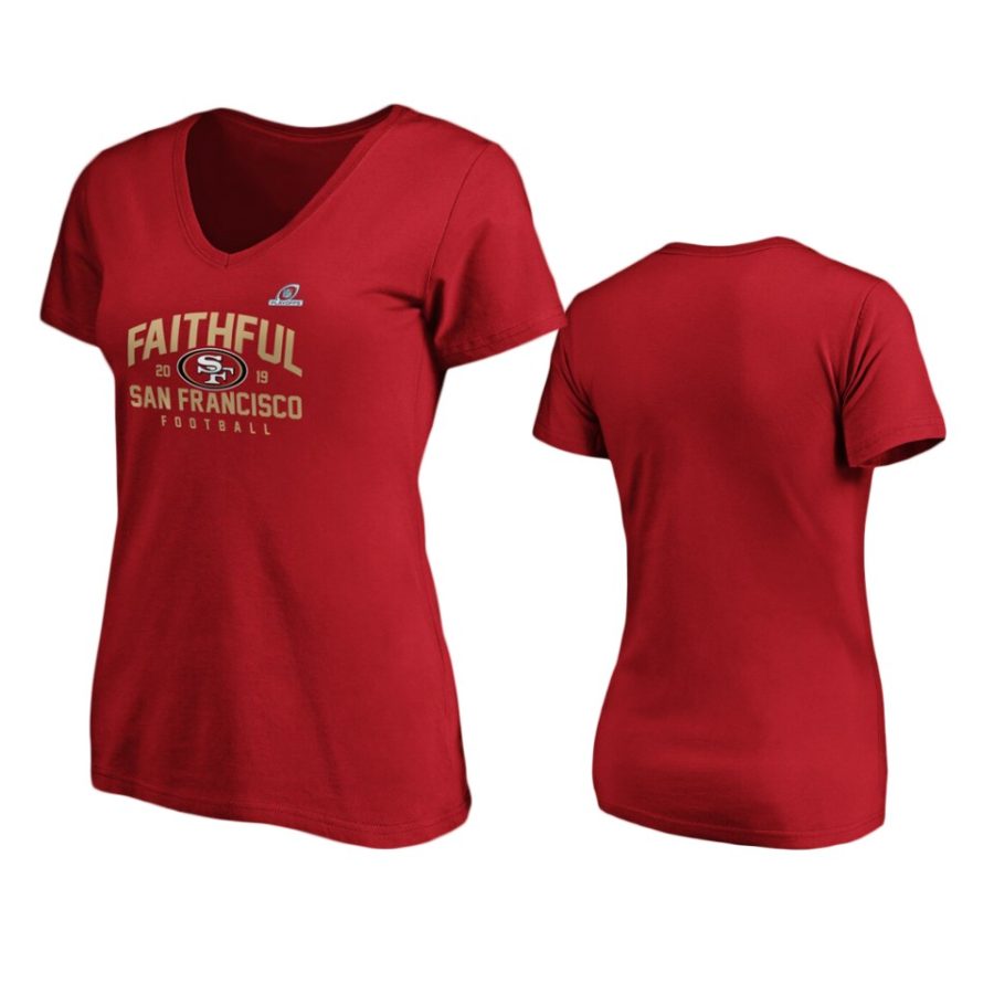 womens 49ers scarlet 2019 nfl playoffs hometown checkdown t shirt