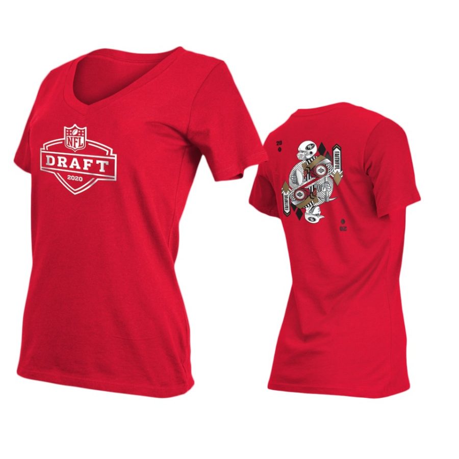 womens 49ers scarlet 2020 nfl draft card t shirt