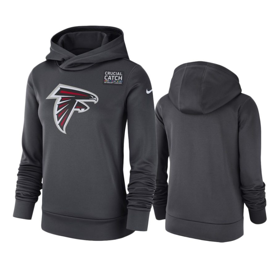 womens atlanta falcons anthracite crucial catch performance hoodie