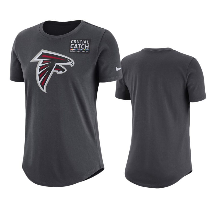 womens atlanta falcons anthracite crucial catch performance t shirt