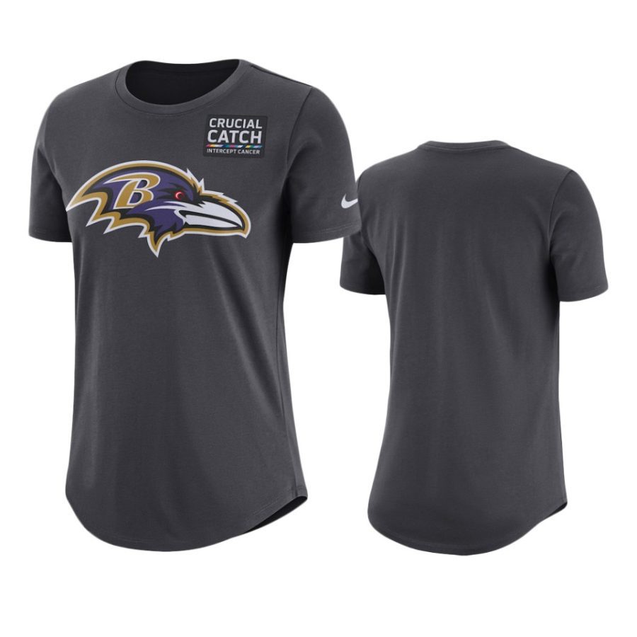 womens baltimore ravens anthracite crucial catch performance t shirt