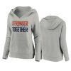 womens broncos heather gray stronger together crossover neck hoodie