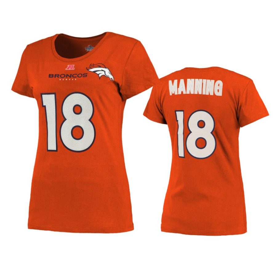 womens broncos peyton manning orange fair catch t shirt