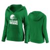 womens browns green st. patricks day white logo hoodie