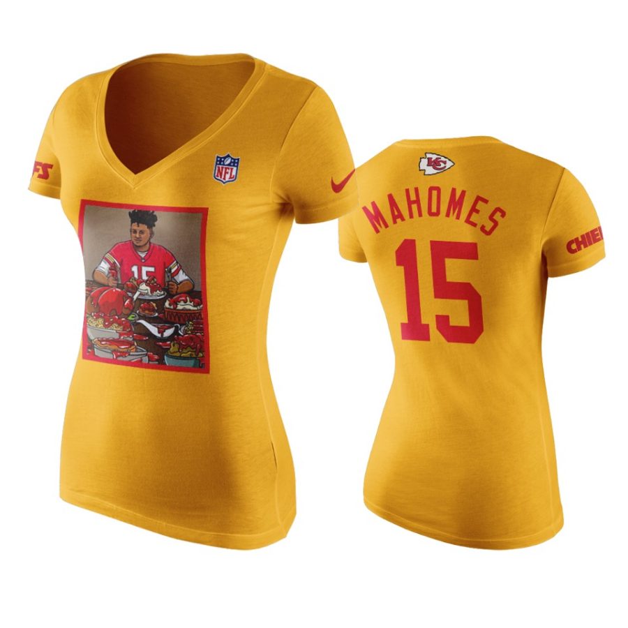 womens chiefs patrick mahomes gold ketchup t shirt