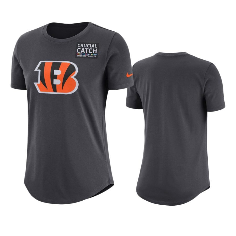 womens cincinnati bengals anthracite crucial catch performance t shirt