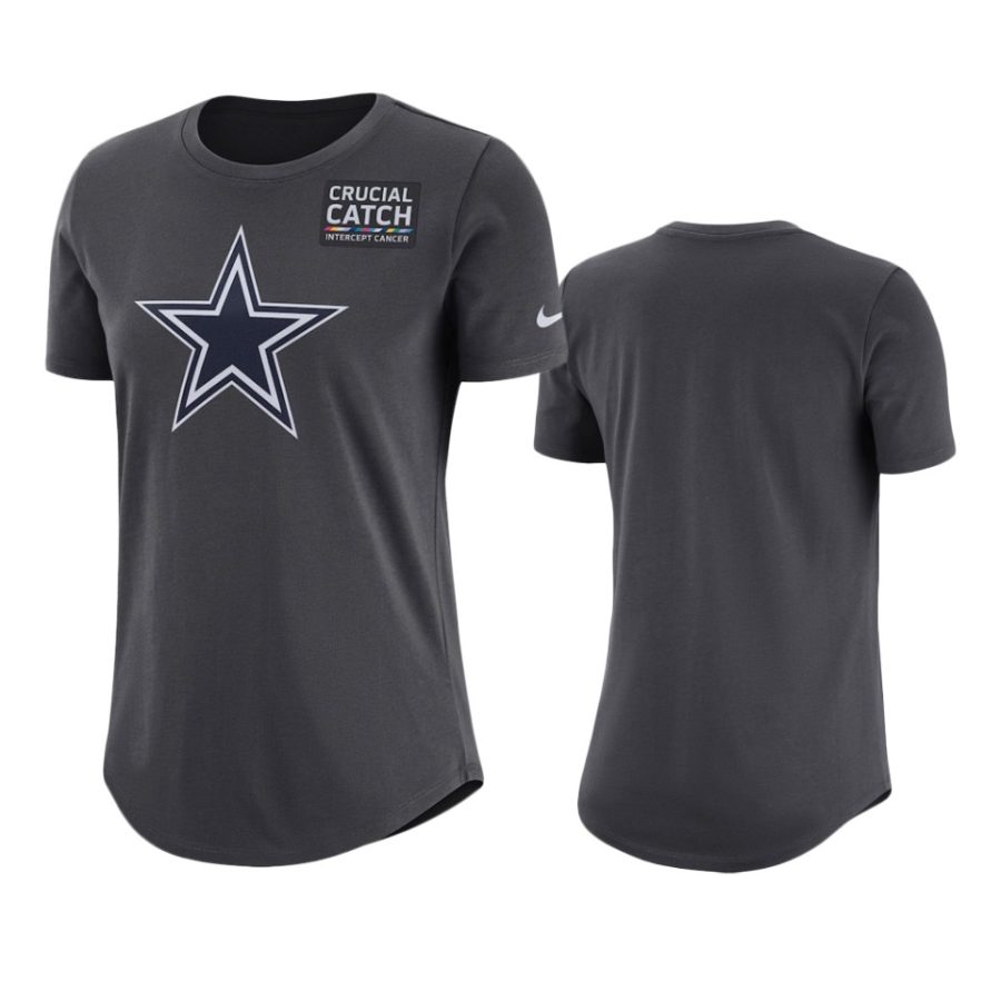 womens dallas cowboys anthracite crucial catch performance t shirt