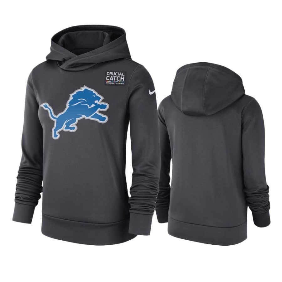 womens detroit lions anthracite crucial catch performance hoodie