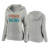 womens dolphins heather gray stronger together crossover neck hoodie