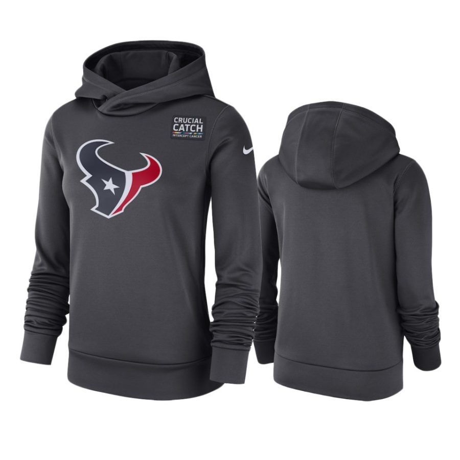 womens houston texans anthracite crucial catch performance hoodie