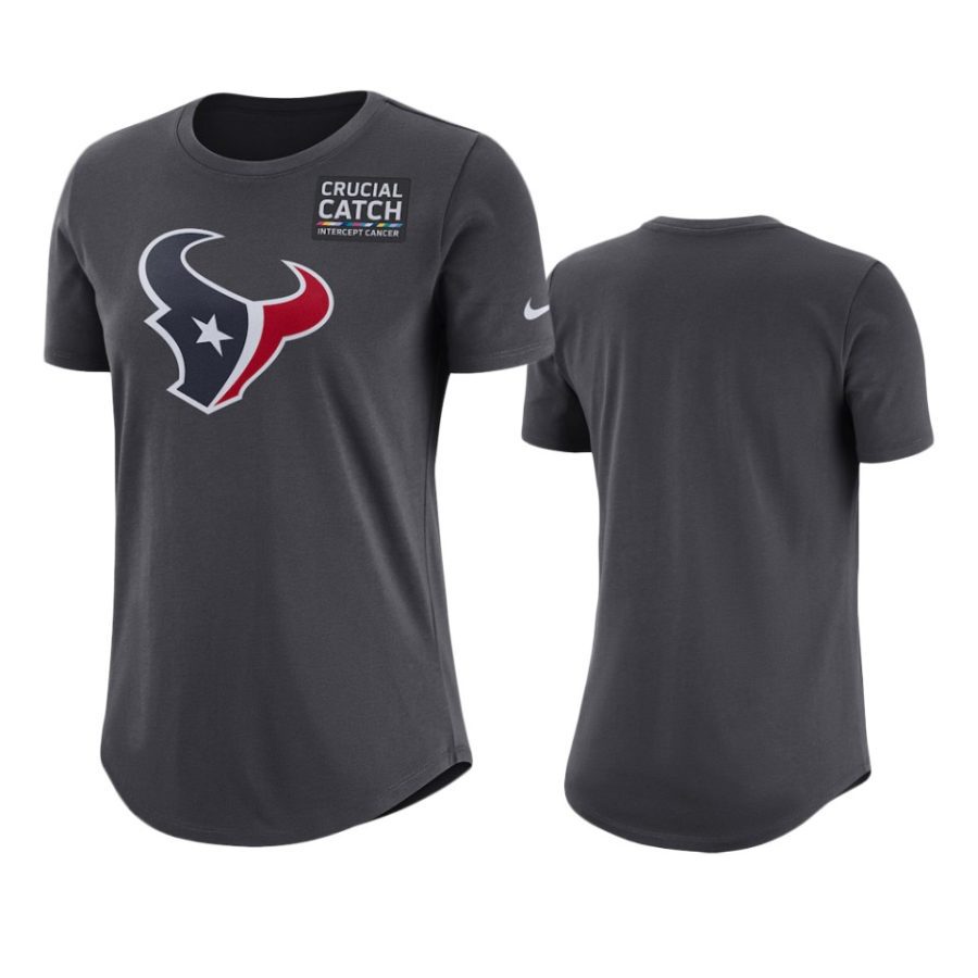 womens houston texans anthracite crucial catch performance t shirt