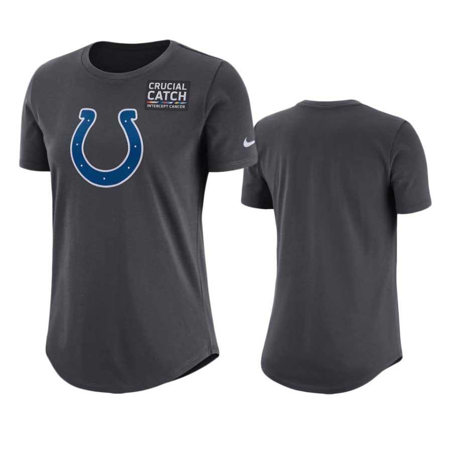 womens indianapolis colts anthracite crucial catch performance t shirt