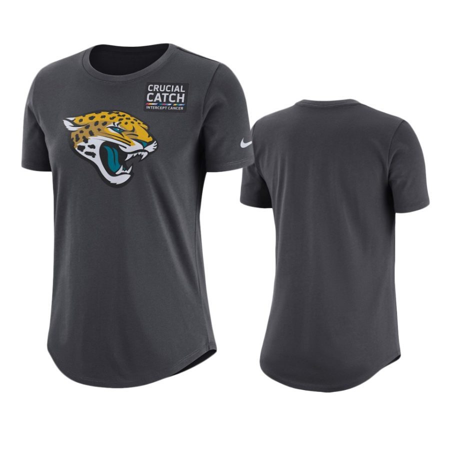 womens jacksonville jaguars anthracite crucial catch performance t shirt