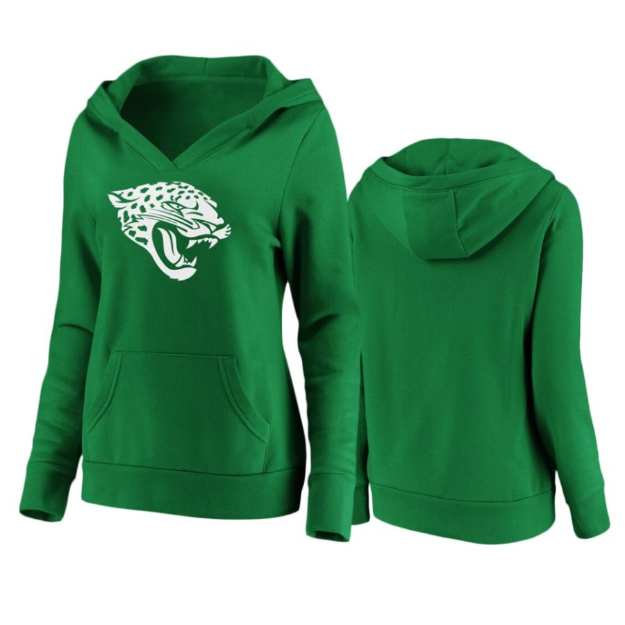 womens jaguars green st. patricks day white logo hoodie