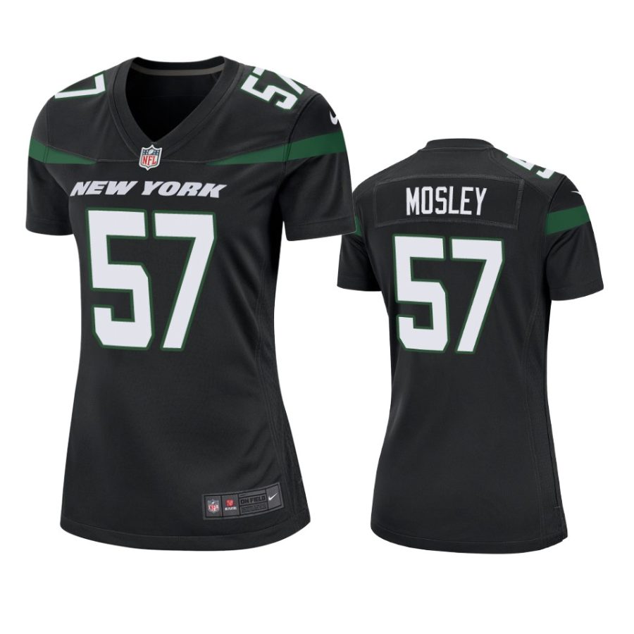 womens jets c.j. mosley black 2019 game jersey