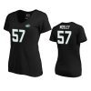 womens jets c.j. mosley black authentic stack t shirt
