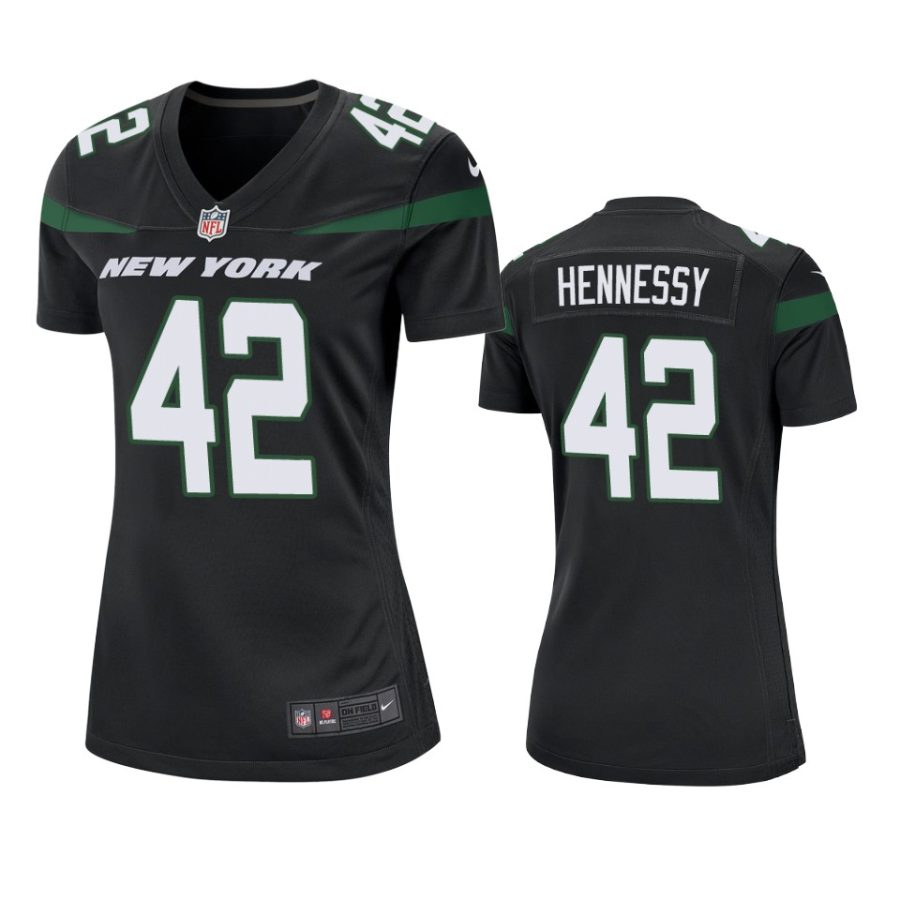 womens jets thomas hennessy black 2019 game jersey