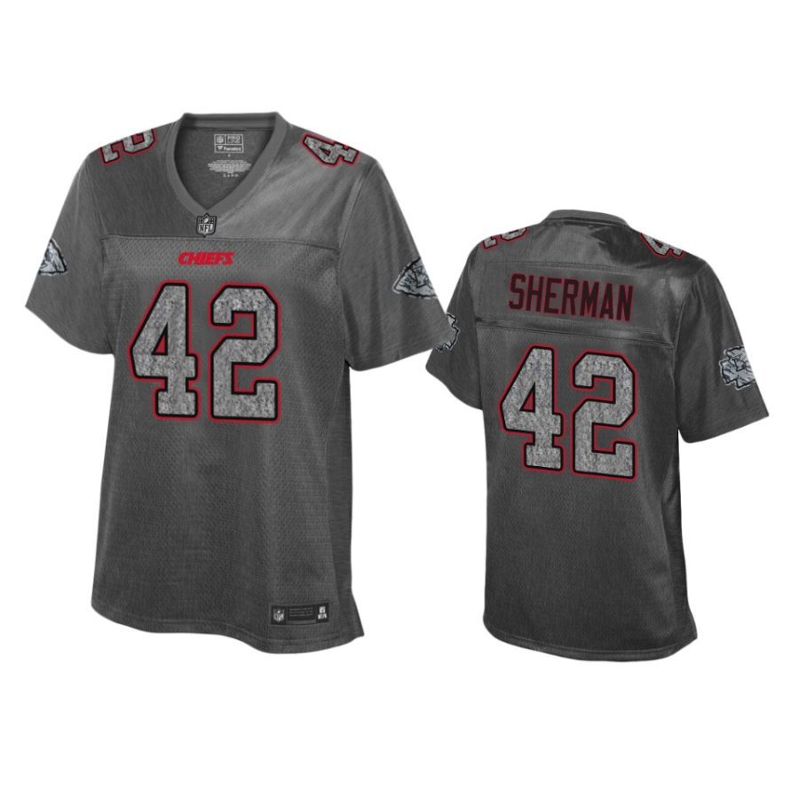 womens kansas city chiefs anthony sherman heather charcoal static fashion jersey