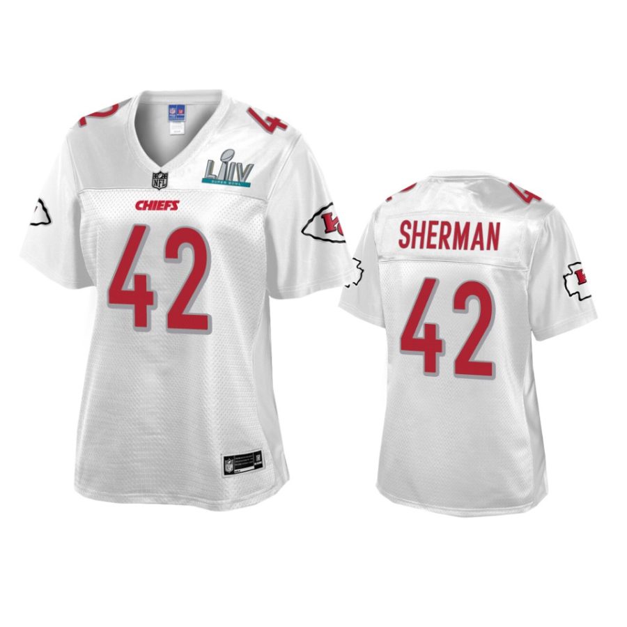 womens kansas city chiefs anthony sherman white super bowl liv champions jersey