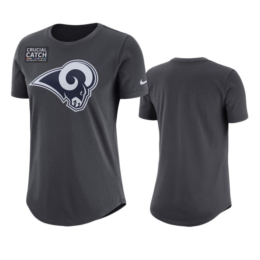 womens los angeles rams anthracite crucial catch performance t shirt