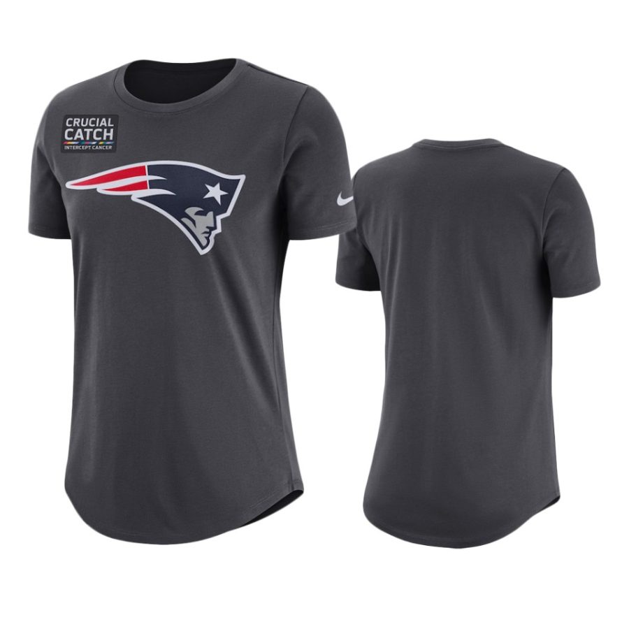 womens new england patriots anthracite crucial catch performance t shirt