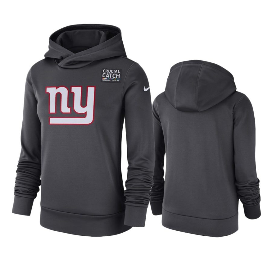 womens new york giants anthracite crucial catch performance hoodie