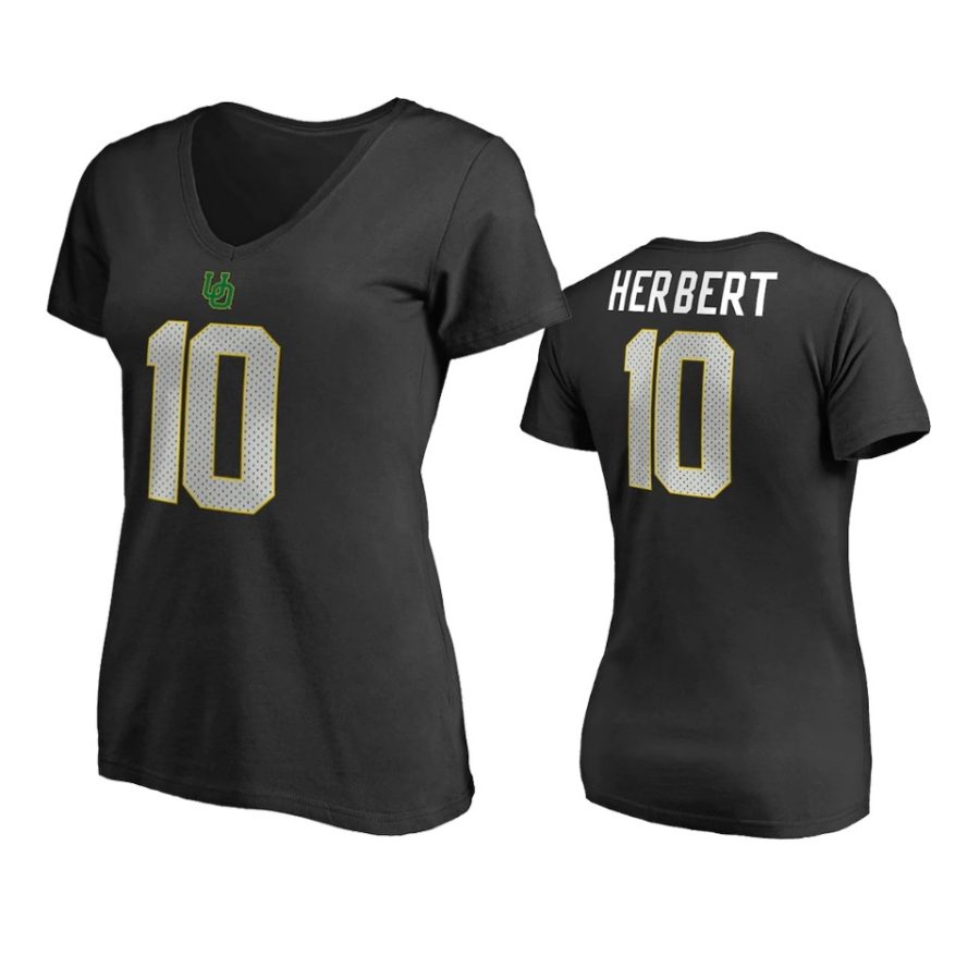 womens oregon ducks justin herbert college legends black t shirt