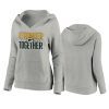 womens packers heather gray stronger together crossover neck hoodie