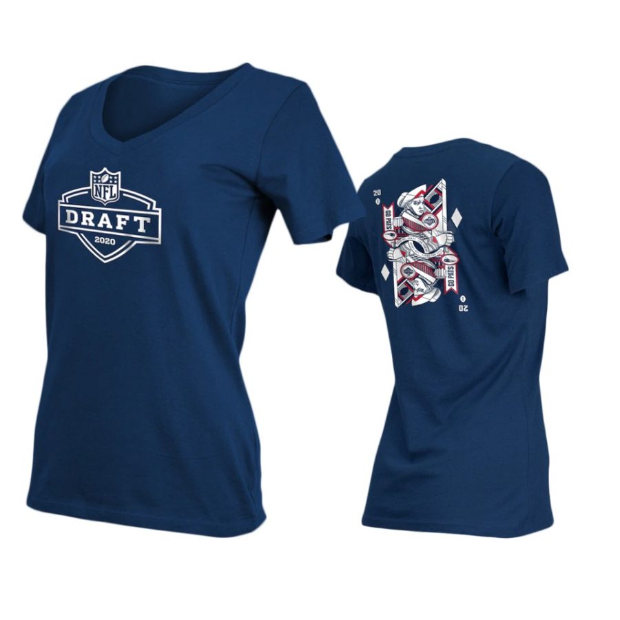 womens patriots navy 2020 nfl draft card t shirt