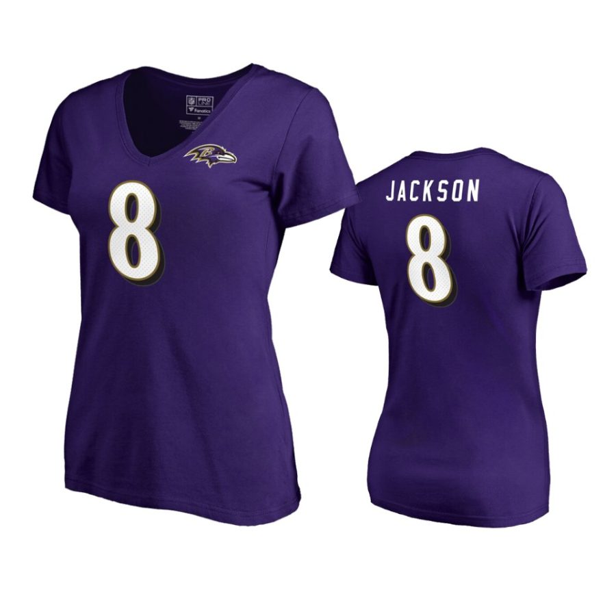 womens ravens lamar jackson purple authentic stack t shirt