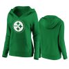 womens steelers green st. patricks day white logo hoodie