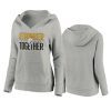 womens steelers heather gray stronger together crossover neck hoodie