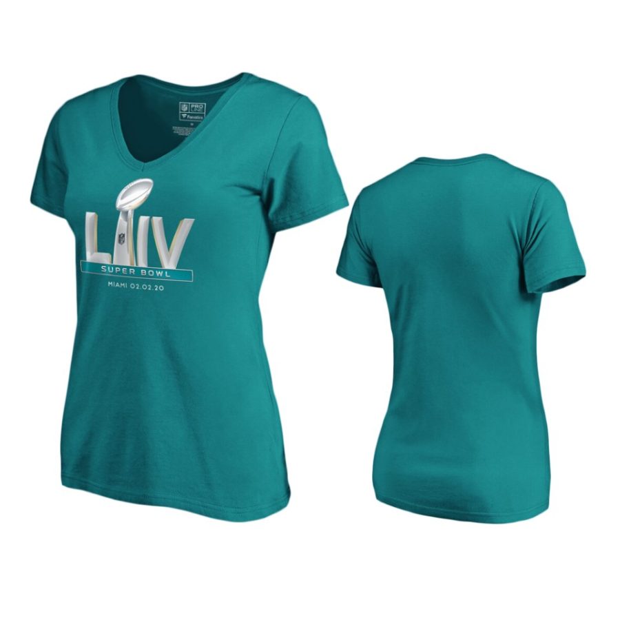 womens super bowl liv aqua v neck t shirt