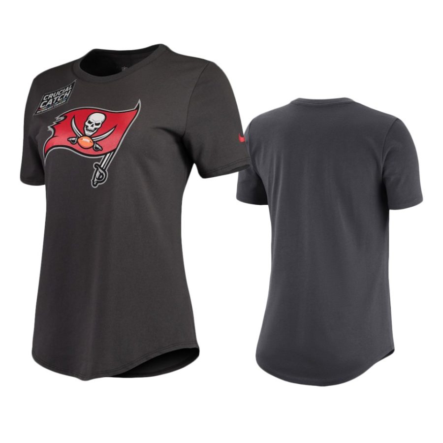 womens tampa bay buccaneers anthracite crucial catch performance t shirt