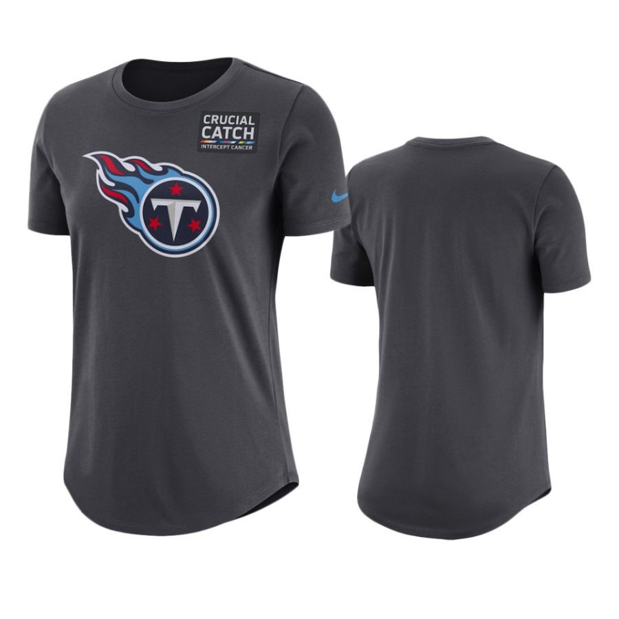 womens tennessee titans anthracite crucial catch performance t shirt