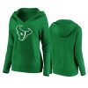 womens texans green st. patricks day white logo hoodie