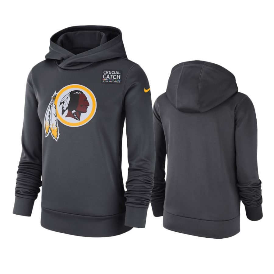 womens washington redskins anthracite crucial catch performance hoodie
