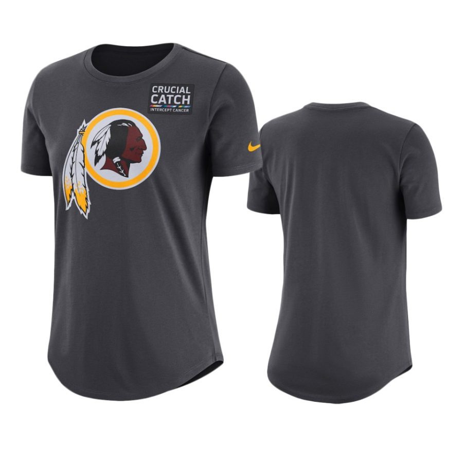 womens washington redskins anthracite crucial catch performance t shirt