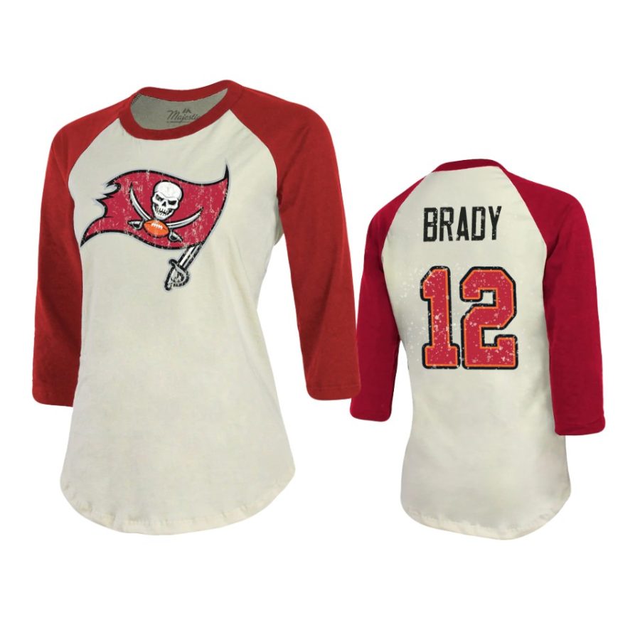 womensbuccaneers tom brady cream red vintage inspired t shirt